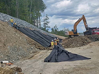 Installing Riprap backslope